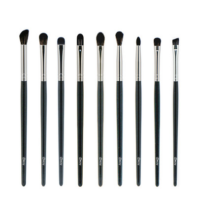 Decsy lauvärvipintslite komplekt 9 tk meigipintslid mustad kvaliteetsed lauvärvid kulmulainer kulmumeigipintslid