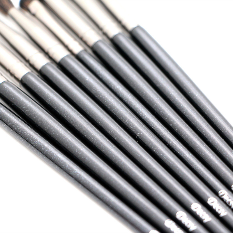 Decsy lauvärvipintslite komplekt 9 tk meigipintslid mustad kvaliteetsed lauvärvid kulmulainer kulmumeigipintslid