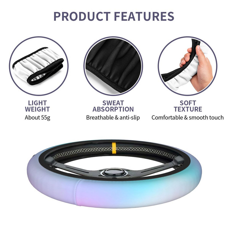 Šarena navlaka za volan automobila 38cm Protuklizna zaštitna navlaka za volan Elastische Car-styling Dodaci za automobil