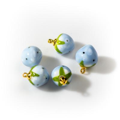 5db Kézzel készített kis eper kerámia medál Retro stílusú ékszer Gyümölcsgyöngyök ékszer alkatrész Nyaklánchoz #XN604