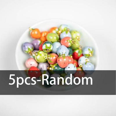 5db Kézzel készített kis eper kerámia medál Retro stílusú ékszer Gyümölcsgyöngyök ékszer alkatrész Nyaklánchoz #XN604