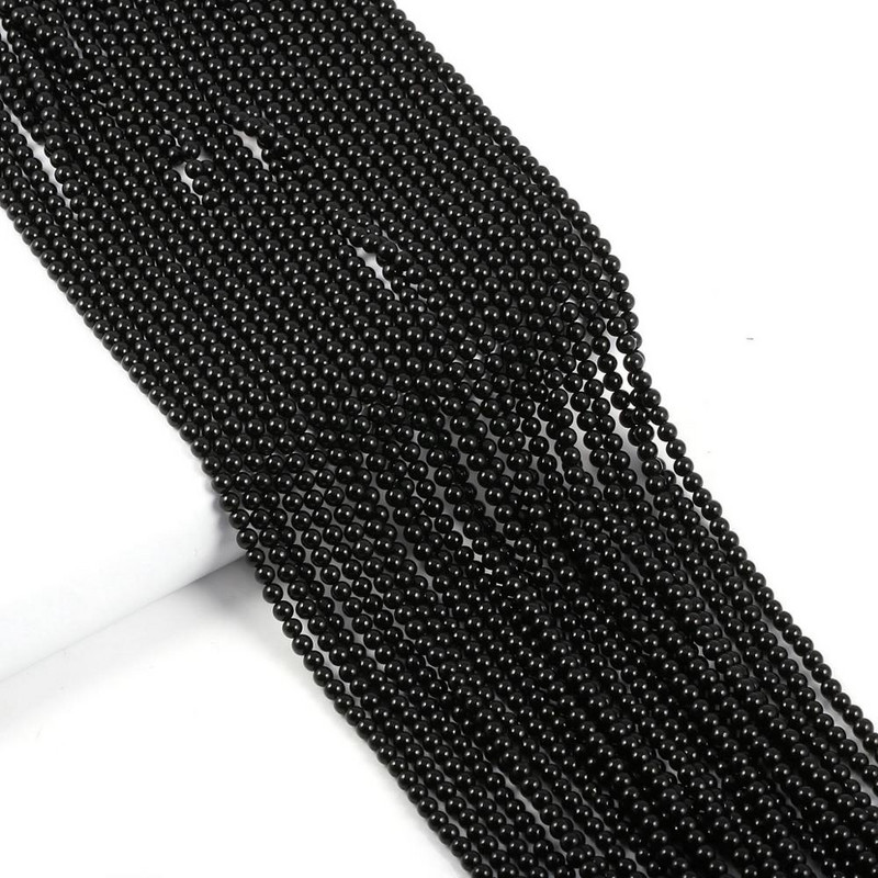 2020 m. nauji didmeninė prekyba natūralaus akmens karoliukais juodais agatais karoliukais papuošalams gaminti karoliukų kūrybai „pasidaryk pats“ apyrankių priedai 2 mm 3 mm