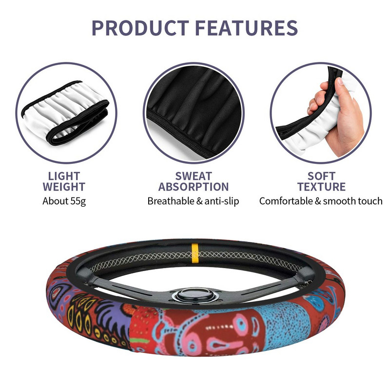 38 cm automobilio vairo dangtelis Yayoi Kusama grybelis elastinis polka estetinis automobilio stilius Tinka automobilio priedai