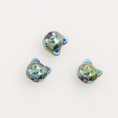 Új kétoldalas macskagyöngyök természetes kő Hematit gyöngyök macskagyöngyök barkácsgyöngyök ékszerkészítéshez kellékek ékszerekhez alkatrészek