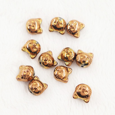 Új kétoldalas macskagyöngyök természetes kő Hematit gyöngyök macskagyöngyök barkácsgyöngyök ékszerkészítéshez kellékek ékszerekhez alkatrészek