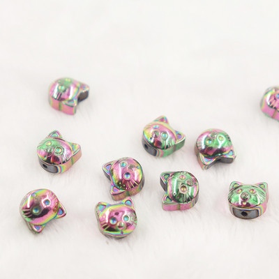 Új kétoldalas macskagyöngyök természetes kő Hematit gyöngyök macskagyöngyök barkácsgyöngyök ékszerkészítéshez kellékek ékszerekhez alkatrészek