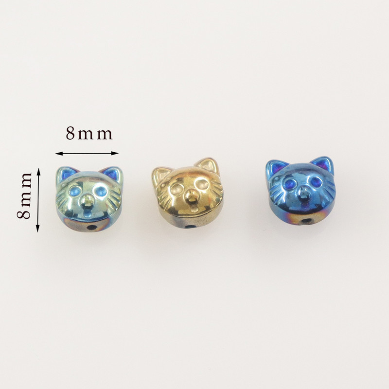 Új kétoldalas macskagyöngyök természetes kő Hematit gyöngyök macskagyöngyök barkácsgyöngyök ékszerkészítéshez kellékek ékszerekhez alkatrészek