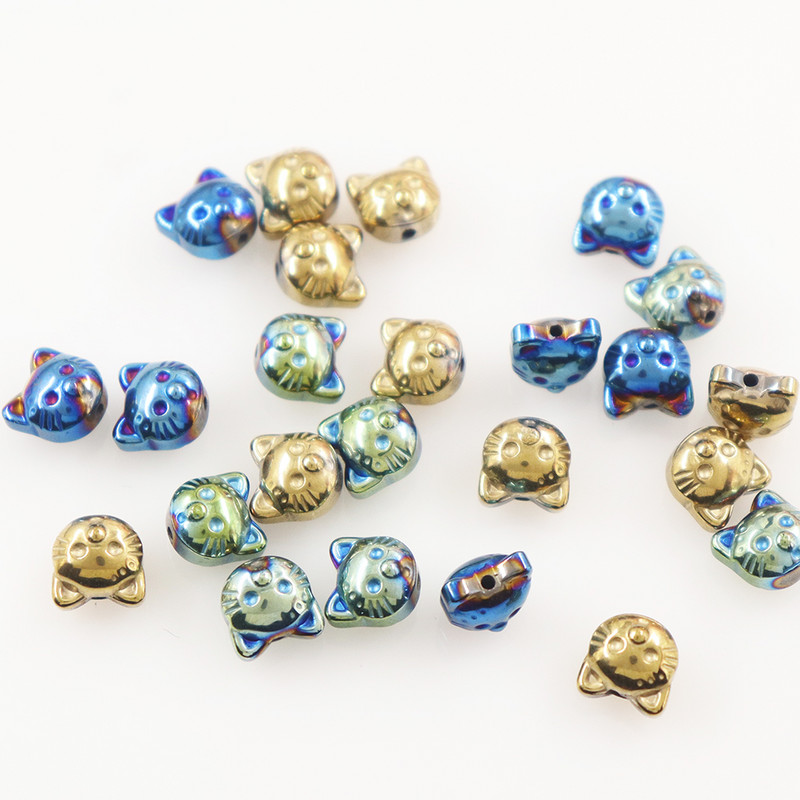 Új kétoldalas macskagyöngyök természetes kő Hematit gyöngyök macskagyöngyök barkácsgyöngyök ékszerkészítéshez kellékek ékszerekhez alkatrészek