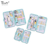 10/12/18Pcs Pro Manicure Nail Art Rezač Pedikura Škare Grickalica za nokte Manikura Pedikura Odstranjivač mrtve kože s kožnom torbicom