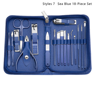 10/12/18Pcs Pro Manicure Nail Art Rezač Pedikura Škare Grickalica za nokte Manikura Pedikura Odstranjivač mrtve kože s kožnom torbicom