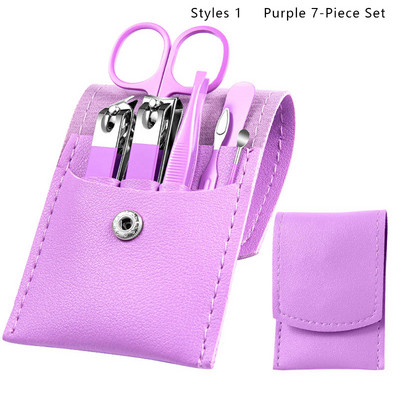 10/12/18Pcs Pro Manicure Nail Art Rezač Pedikura Škare Grickalica za nokte Manikura Pedikura Odstranjivač mrtve kože s kožnom torbicom