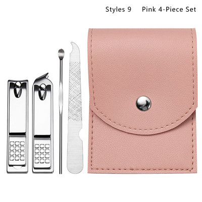 10/12/18Pcs Pro Manicure Nail Art Rezač Pedikura Škare Grickalica za nokte Manikura Pedikura Odstranjivač mrtve kože s kožnom torbicom