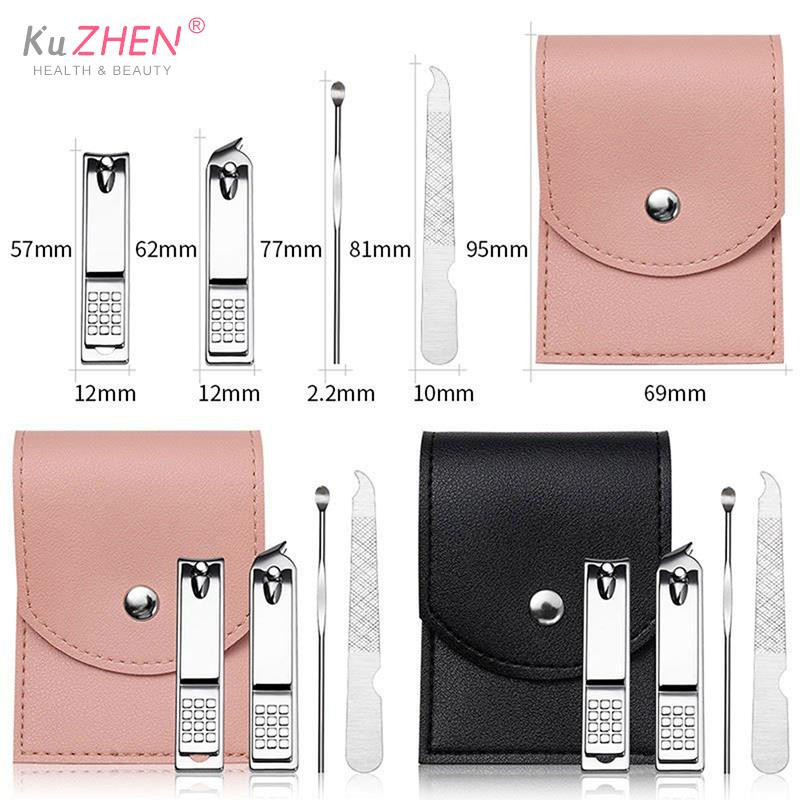 10/12/18Pcs Pro Manicure Nail Art Rezač Pedikura Škare Grickalica za nokte Manikura Pedikura Odstranjivač mrtve kože s kožnom torbicom