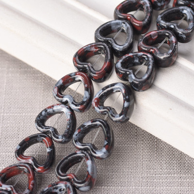 10 tk õõnsa südame kujuga 13,5 mm keraamilised portselanist lahtised helmed ehete tegemiseks isetegemise käsitöö leiud