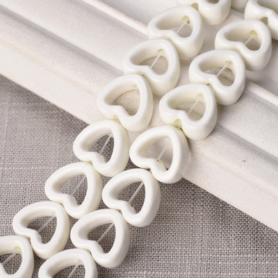 10 tk õõnsa südame kujuga 13,5 mm keraamilised portselanist lahtised helmed ehete tegemiseks isetegemise käsitöö leiud