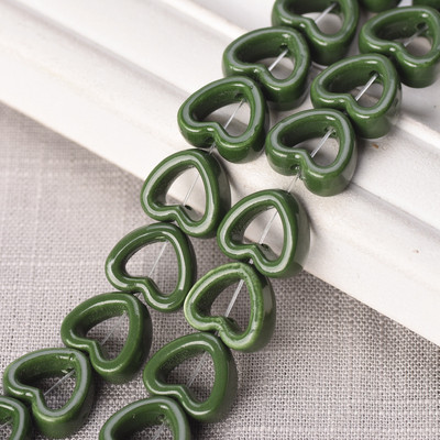 10 tk õõnsa südame kujuga 13,5 mm keraamilised portselanist lahtised helmed ehete tegemiseks isetegemise käsitöö leiud