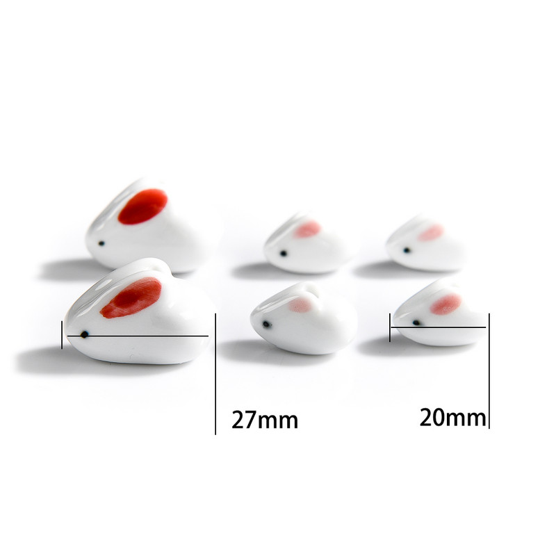 26#5pcs Ručno oslikane zečeve grnčarske perle Crtani apstraktni crteži životinja Poseban keramički privjesak Nakit Ogrlica #XN1031