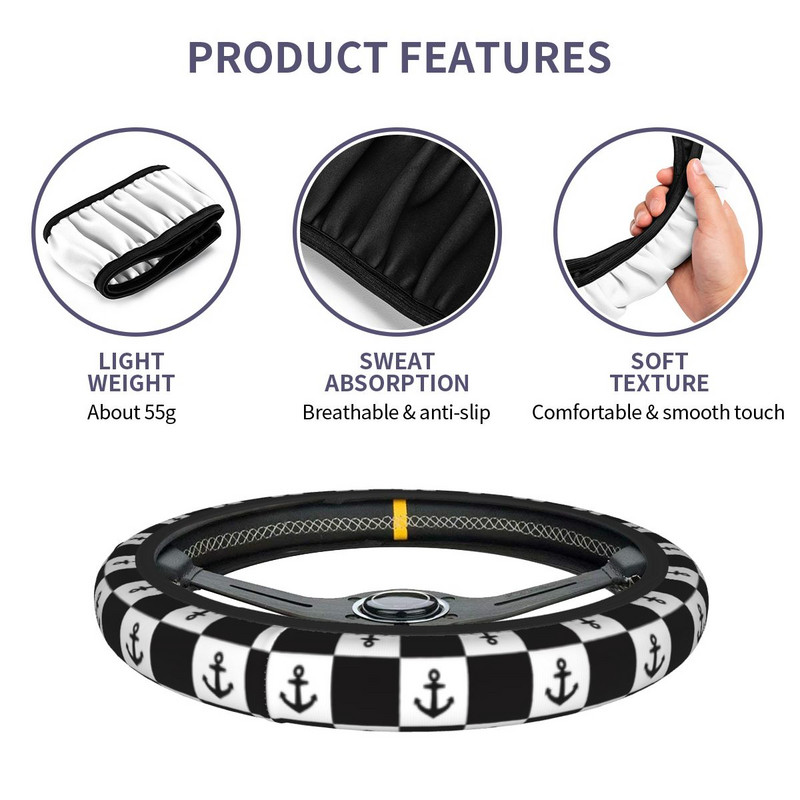 Anchor Navy auto rooliratta kate 37-38 libisemisvastane meresõidukite rooliratta kaitsekate Auto interjööri tarvikud