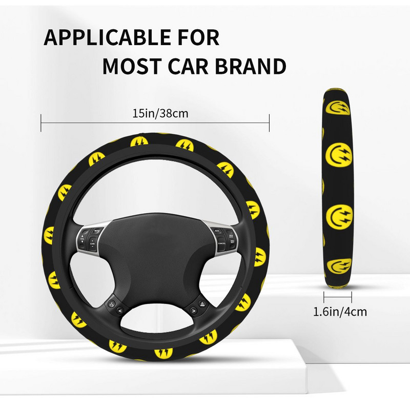 Smile Face Carcase Volan Auto 38cm Anti-alunecare Smiling Auto Volan Protector Auto-styling Accesorii Auto
