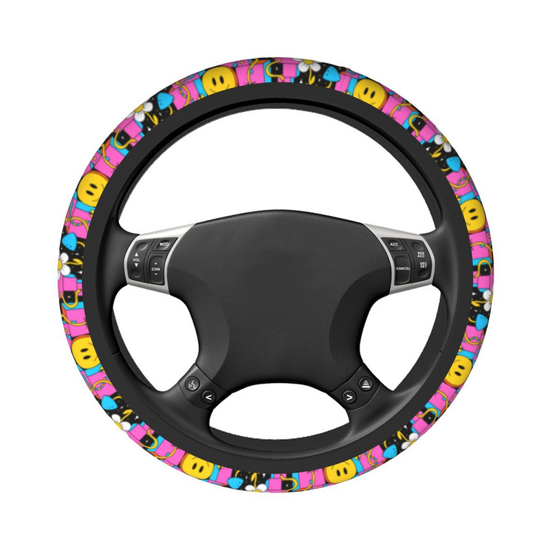 37-38 Navlake za upravljače automobila Psychedelic Smile Universal Magic Mushrooms Pletenica na navlakama za upravljače Dizajn automobila