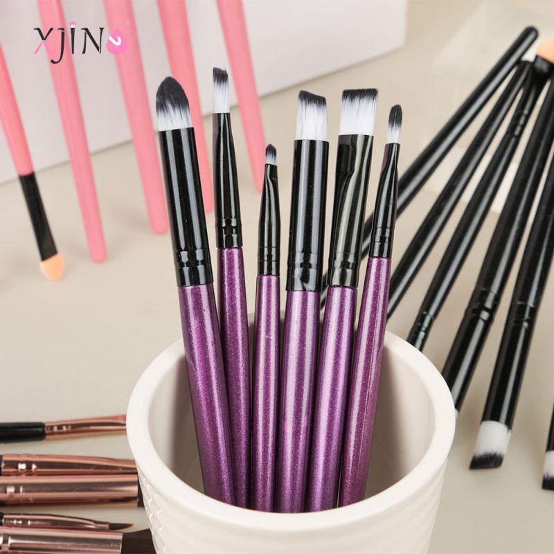 XJING meigipintslid 6 tk lauvärvid kulmupintslid segavad meigipintslid sünteetilised harjased ilu silmad kosmeetika pintslite komplekt