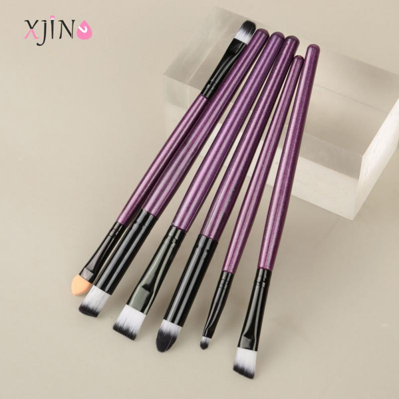 XJING meigipintslid 6 tk lauvärvid kulmupintslid segavad meigipintslid sünteetilised harjased ilu silmad kosmeetika pintslite komplekt