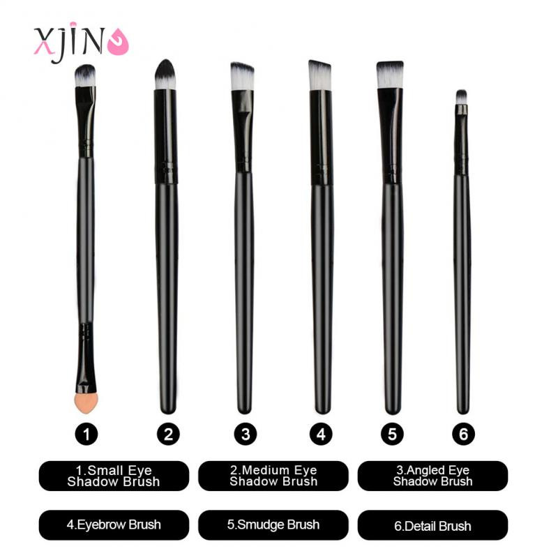 XJING meigipintslid 6 tk lauvärvid kulmupintslid segavad meigipintslid sünteetilised harjased ilu silmad kosmeetika pintslite komplekt