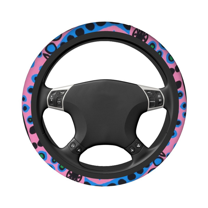 Automobilio vairo dangtis Yayoi Kusama violetinis elastinis polka pop estetinis pynimas ant vairo dangtelio Automobilių priedai