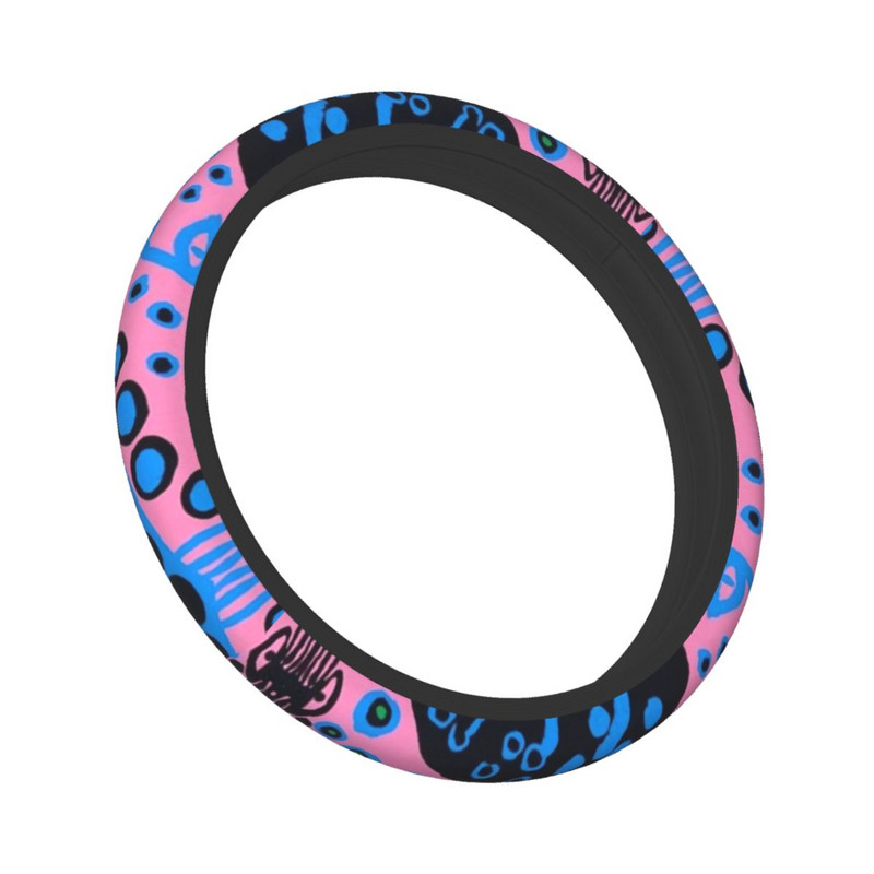 Automobilio vairo dangtis Yayoi Kusama violetinis elastinis polka pop estetinis pynimas ant vairo dangtelio Automobilių priedai