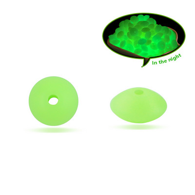 50 tk 12 mm helendavad silikoonist läätsehelmed, mis helendavad pimedas lahtised vahehelmed, DIY käevõru kaelakee ehete valmistamiseks