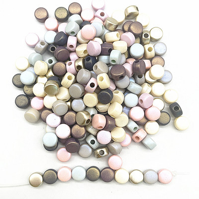 50 komada 8 mm AB boja okrugli ravni privjesci akrilne perle labave razmaknice perle za izradu nakita DIY dodaci za ručno izrađene narukvice