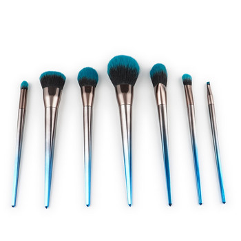 Πινέλα μακιγιάζ Pincel De Maquiagem Kit Gradient Blue Pro Πλαστική λαβή Μαλακό πυκνό συνθετικό ίδρυμα καλλυντικά μακιγιάζ