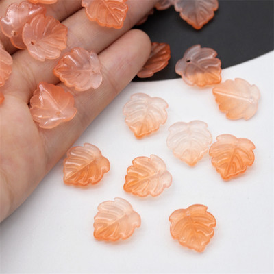 10 komada zelenih listova u obliku 14x15 mm, ručno rađenih privjesaka od staklenih latica od lampworka, labavih perli za izradu nakita DIY rukotvorina