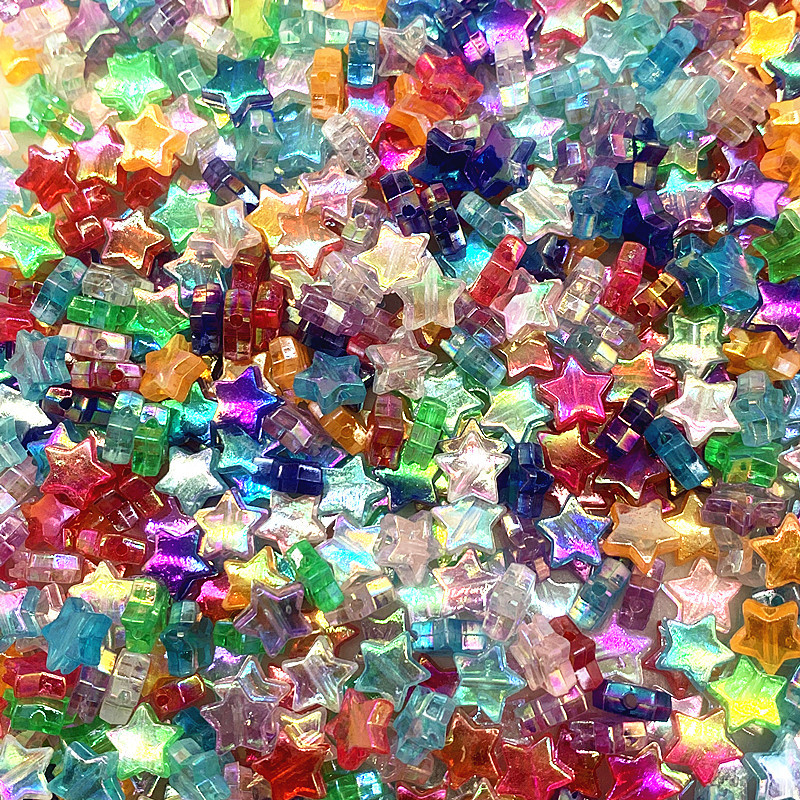 50 τμχ Διαφανές χρώμα 11 χιλιοστών Ακρυλικές χάντρες με αστέρια με πέντε άκρες Χαλαρές χάντρες για κοσμήματα που κατασκευάζουν DIY αξεσουάρ βραχιολιών