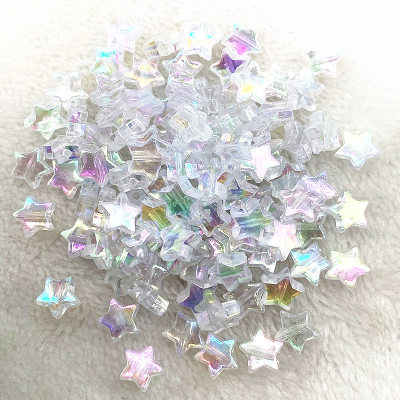 50 τμχ Διαφανές χρώμα 11 χιλιοστών Ακρυλικές χάντρες με αστέρια με πέντε άκρες Χαλαρές χάντρες για κοσμήματα που κατασκευάζουν DIY αξεσουάρ βραχιολιών