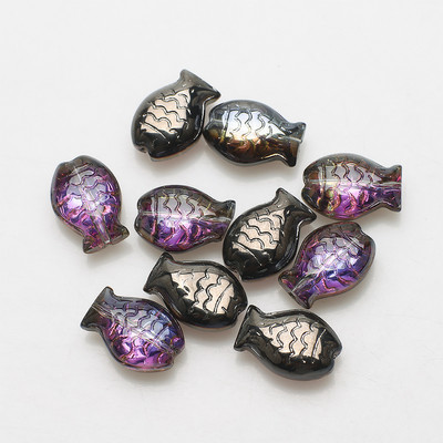 30 vnt. / siunta 10 * 14 mm Magic Color Maži Žuvies karoliukai Charms Stiklo tarpiklis Laisvi karoliukai papuošalams Gaminti pasidaryk pats apyrankių priedai