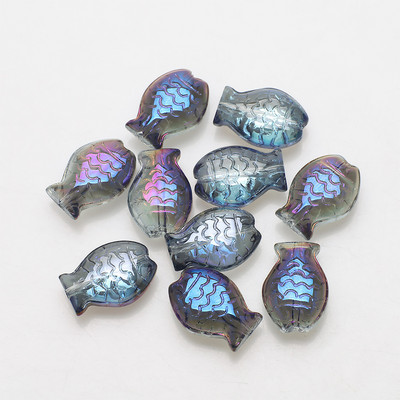 30 vnt. / siunta 10 * 14 mm Magic Color Maži Žuvies karoliukai Charms Stiklo tarpiklis Laisvi karoliukai papuošalams Gaminti pasidaryk pats apyrankių priedai