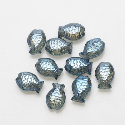 30 vnt. / siunta 10 * 14 mm Magic Color Maži Žuvies karoliukai Charms Stiklo tarpiklis Laisvi karoliukai papuošalams Gaminti pasidaryk pats apyrankių priedai