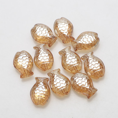 30 vnt. / siunta 10 * 14 mm Magic Color Maži Žuvies karoliukai Charms Stiklo tarpiklis Laisvi karoliukai papuošalams Gaminti pasidaryk pats apyrankių priedai