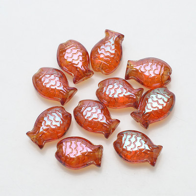 30 vnt. / siunta 10 * 14 mm Magic Color Maži Žuvies karoliukai Charms Stiklo tarpiklis Laisvi karoliukai papuošalams Gaminti pasidaryk pats apyrankių priedai