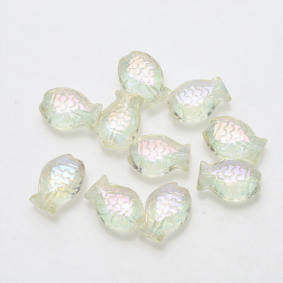 30 vnt. / siunta 10 * 14 mm Magic Color Maži Žuvies karoliukai Charms Stiklo tarpiklis Laisvi karoliukai papuošalams Gaminti pasidaryk pats apyrankių priedai