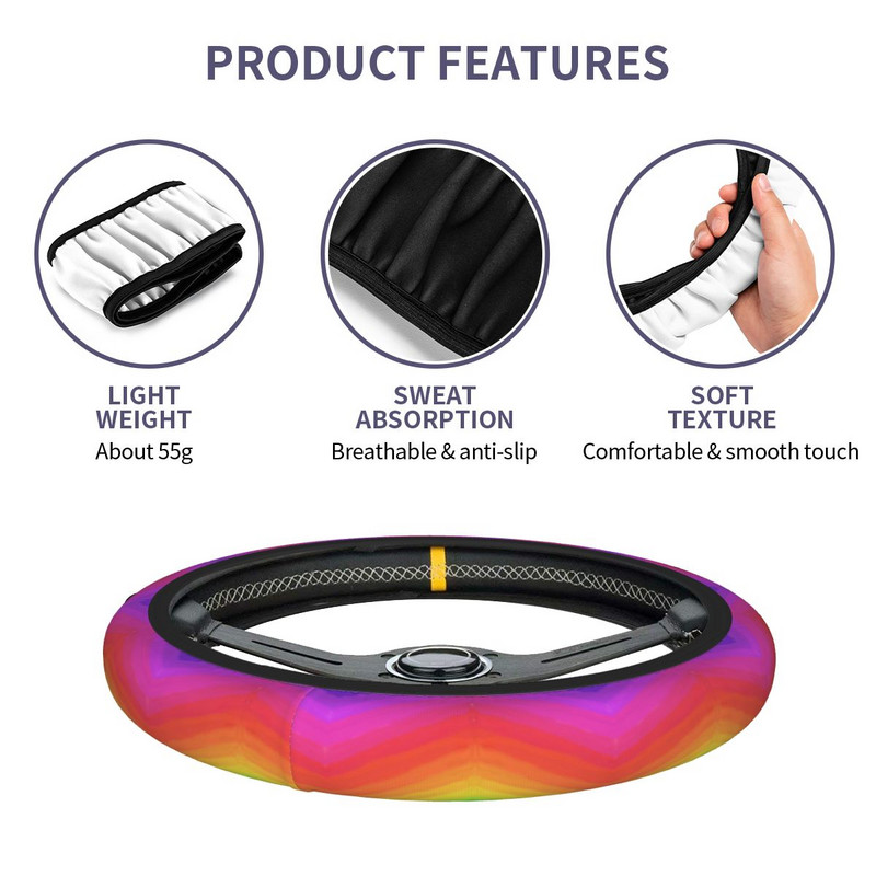 38 cm auto roolikatted Rainbow Lbgt Pride Yaoi palmik roolikatte peal Autodekoratsioon Moodsad autotarvikud