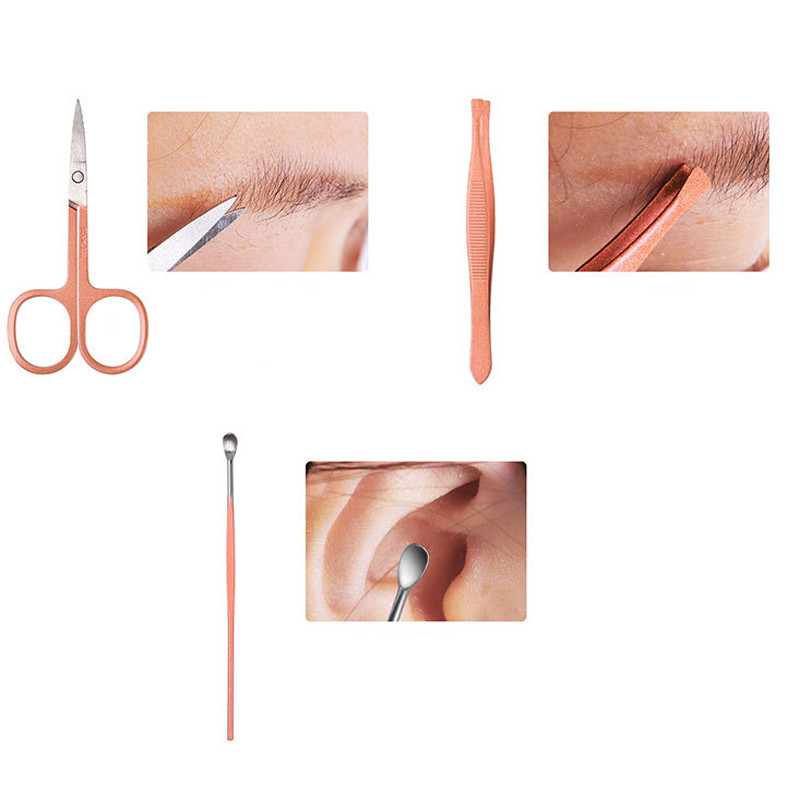 Ružičasto/crne škarice za pedikuru Alat za škarice za nokte Set od nehrđajućeg čelika za manikuru Škare za čišćenje mrtve kože Alat za dotjerivanje noktiju