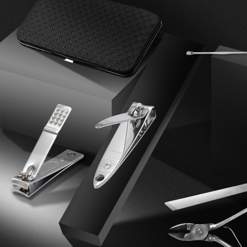 19 in 1 Roostevabast terasest maniküürikomplekt Professionaalne küünekääride pediküüritööriistade komplekt sissekasvanud varbaküüne trimmer küünte kaunistused