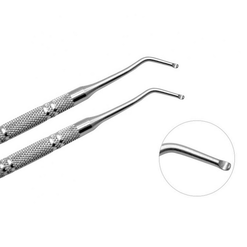 Dvigubas/dviejų galų nagų kojų nagų pakėliklis nerūdijančio plieno kabliukas, valantis pedikiūro įrankis pėdų priežiūrai įaugusių nagų korekcija