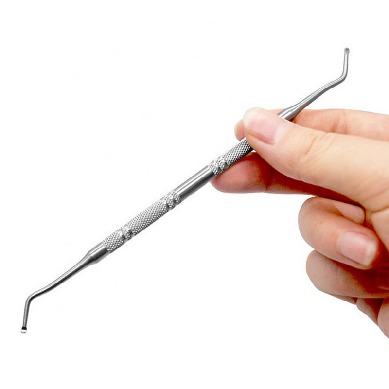 Dvigubas/dviejų galų nagų kojų nagų pakėliklis nerūdijančio plieno kabliukas, valantis pedikiūro įrankis pėdų priežiūrai įaugusių nagų korekcija