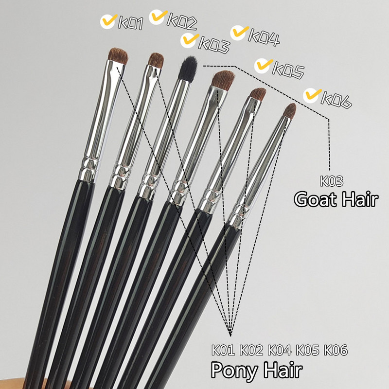 Lauvärvi kulmupintsel Kvaliteetne kitseponi karvade hõõguv varjund lauvärvi kulmumeigipintslid