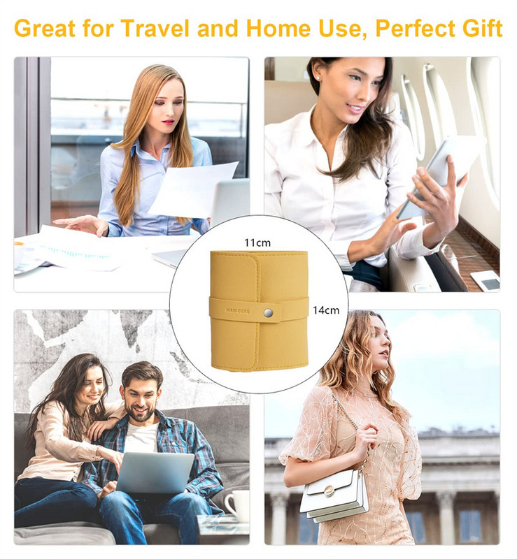 Manikiūro rinkinys 16 viename pilnai veikiantis rinkinys Profesionalūs nerūdijančio plieno pedikiūro rinkiniai su odiniu nešiojamu dėklu Idea Dovana