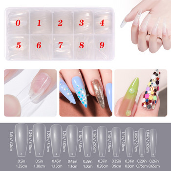 CNHIDS Комплект инструменти за маникюр Nail Art U-образни ножици за фалшиви нокти Ножица за нокти Инструменти за полиране с 1 кутия Прозрачни фалшиви връхчета за нокти