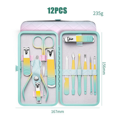 Novi set rezača za nokte iz 2023. Set škarica za nokte od nehrđajućeg čelika sa sklopivom torbom Kompleti rezača za manikuru Škare Šminka Alat za uljepšavanje